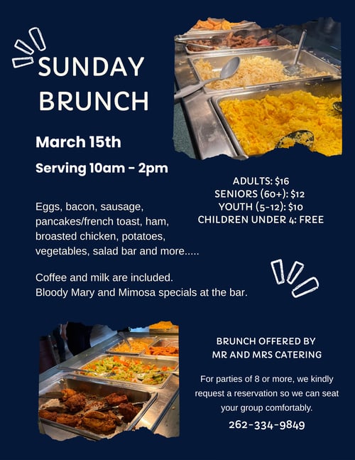 Dark Blue and White Modern Buffet Meal Restaurant Promotion Instagram Post (US Letter)