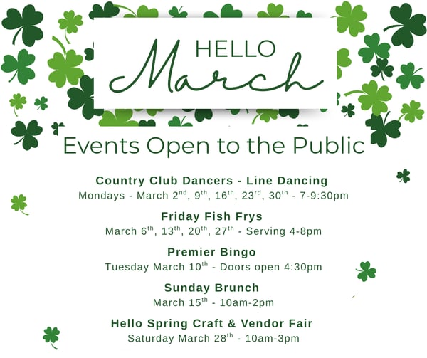 Green White Illustrated Hello March Instagram Post (Facebook Post)