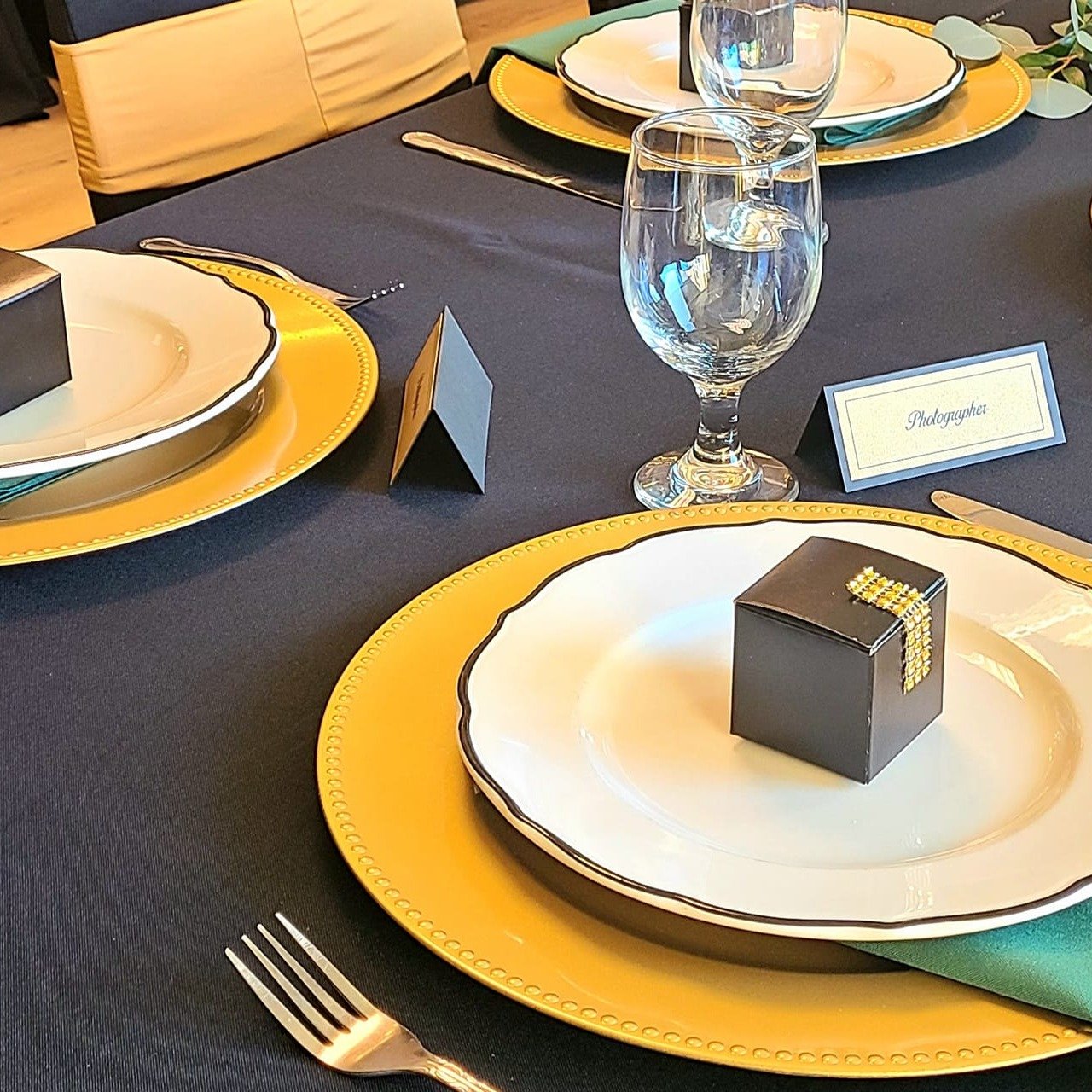 Place settings for a wedding